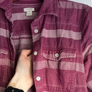 J.Crew Pink Striped Button-Up Shirt
